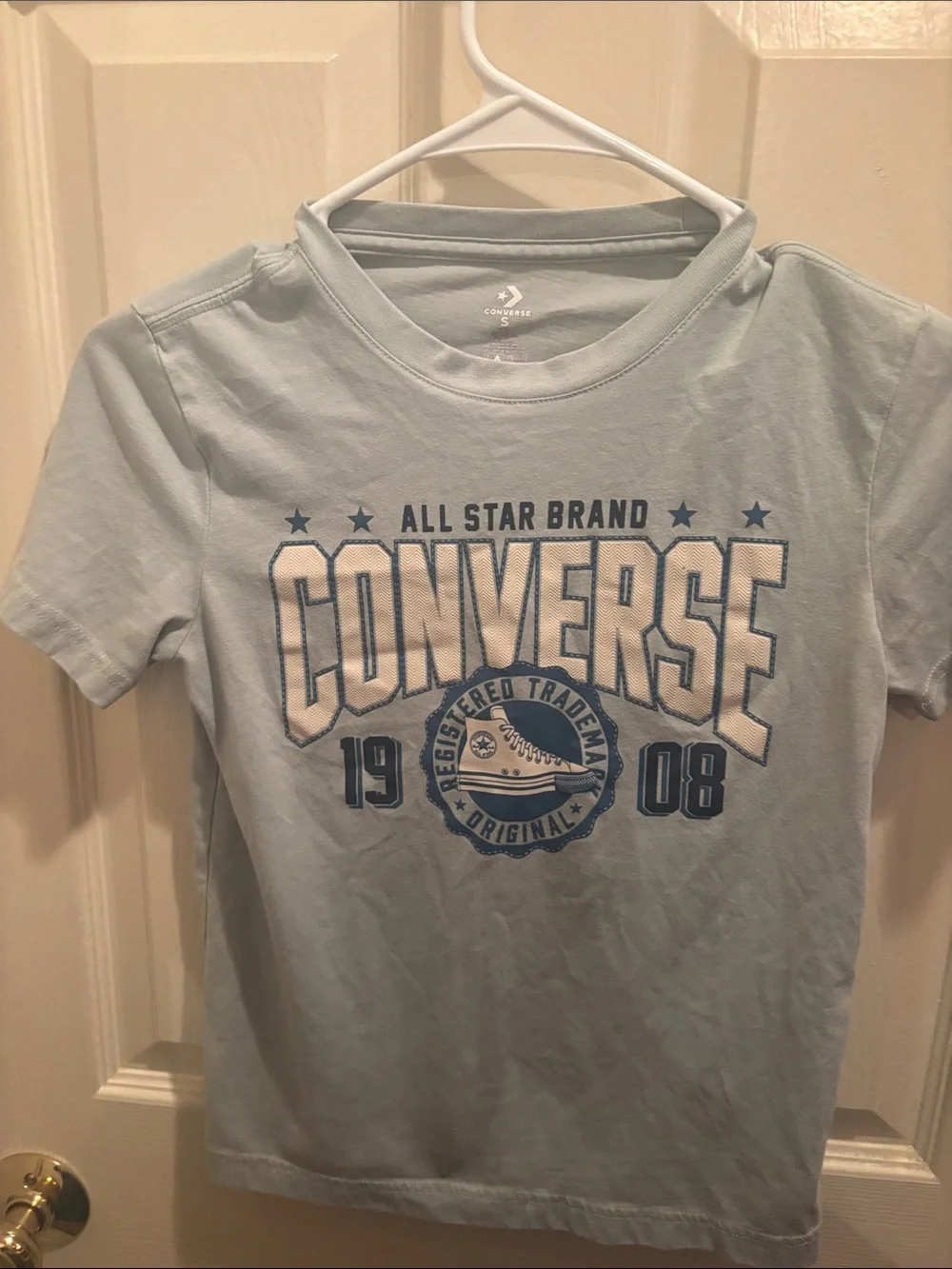 Converse Kids' Light Blue All Star Graphic Tee, 8-10 yrs